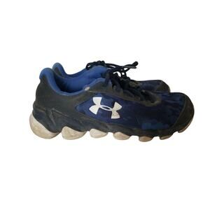 Under Armour Running Shoes Blue Spine Disrupt Camo Sneakers Boys Size 6.5 Youth